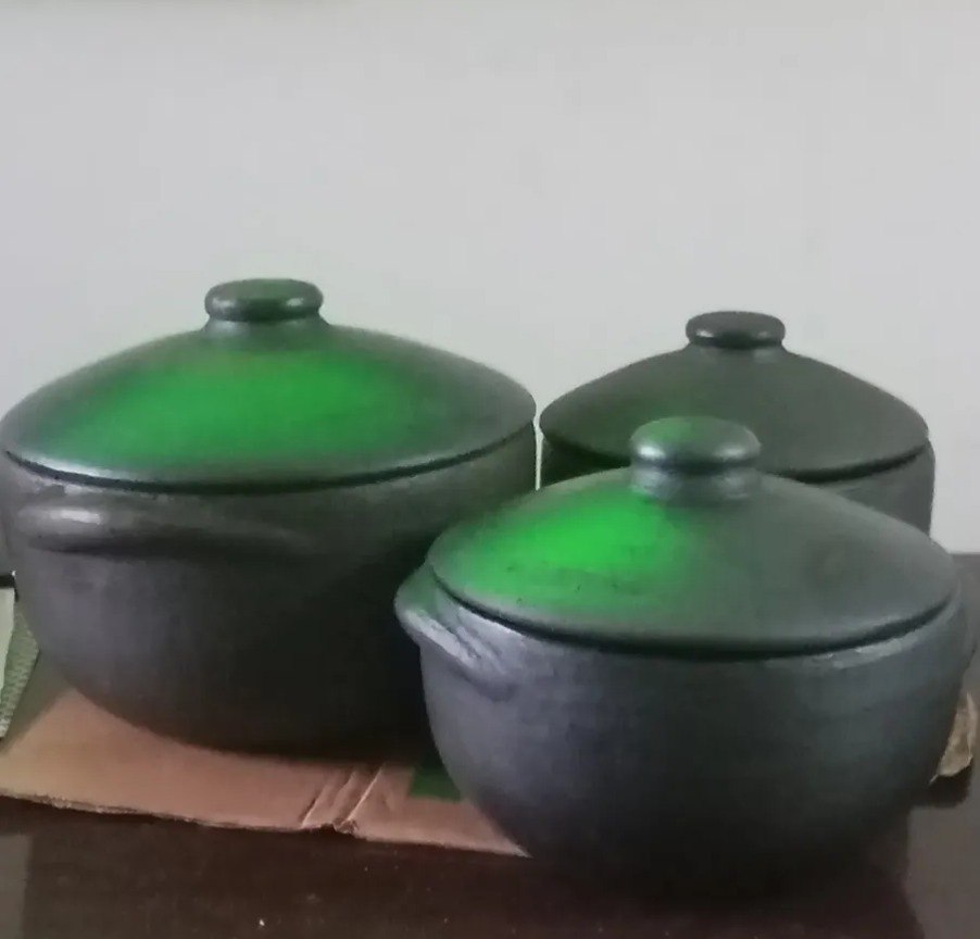 Kit Conjunto Panelas Legítimas De Barro Capixaba Nº 3-2-1 - Preto