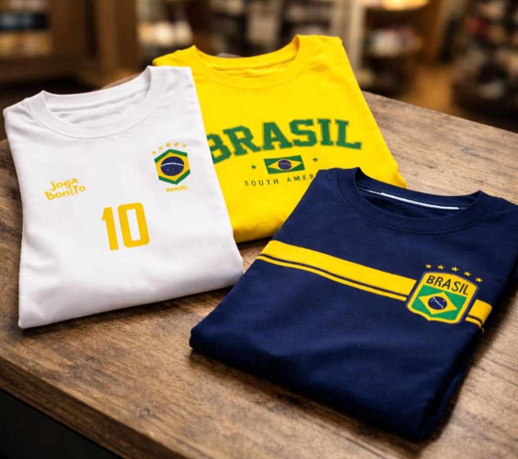 Kit 3 Camisas Conjunto Camisetas Brasil Blusa Copa 2026 Lançamento Algodão
