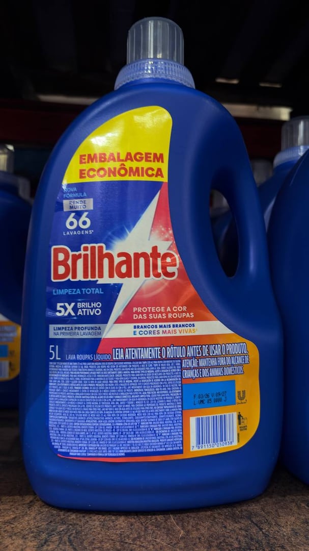 Brilhante Lava Roupas Líquido Limpeza Total 5 L