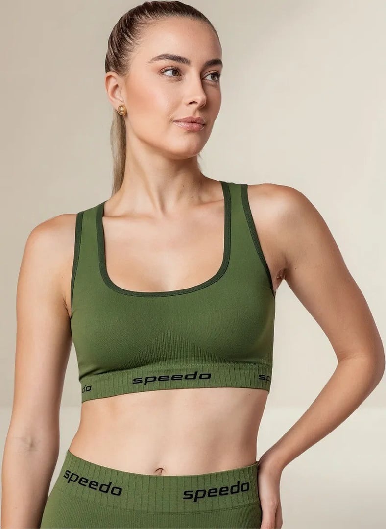 Top Cropped Speedo Canelado Com Bojo Removivel