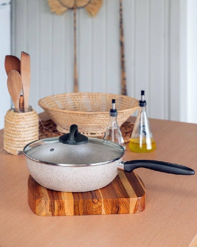 Brinox - Wok com Tampa 28Cm 4,1L Ceramic Life Suprema - Vanilla