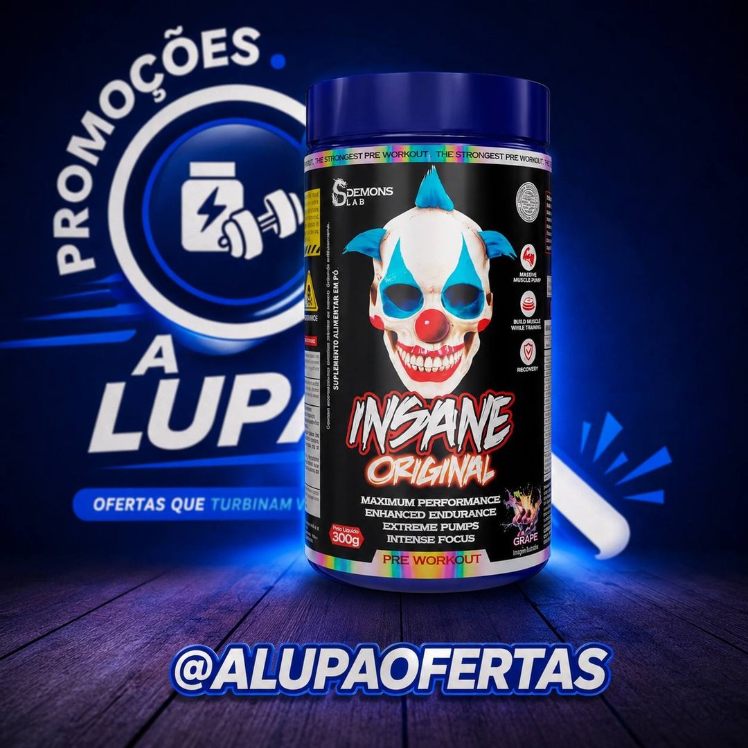 Pré Treino Insane Creatina Demons Lab 300g Sem Sabor