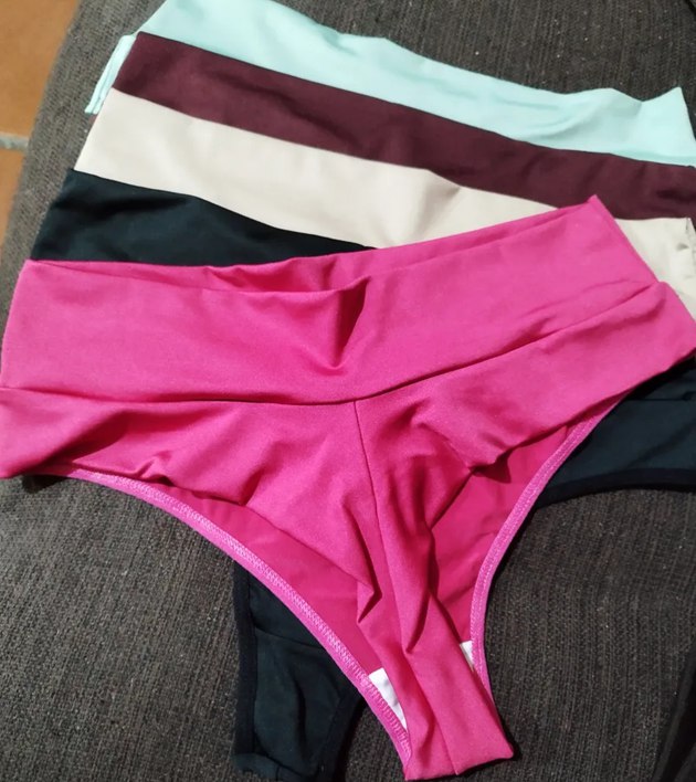 Kit 5 Calcinha Plus Size Cintura Alta Fio Dental Cós Duplo - Tam. G/GG/EXG