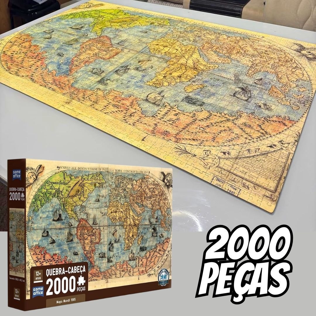 Quebra-cabeça: Toyster Game Office Mapa Mundi 1565 - 2000 peças
