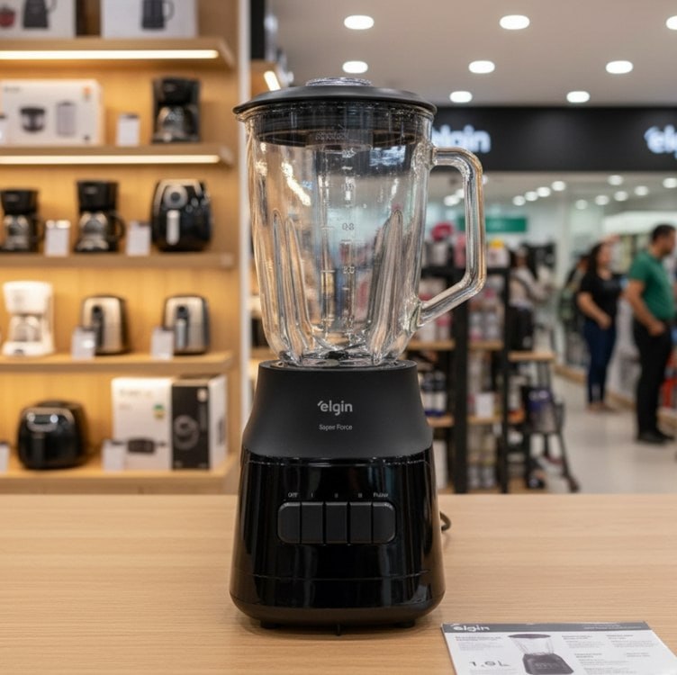 Liquidificador Super Force Elgin - Jarra De Vidro 1,9l, 900w - Preto