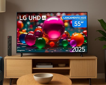 Smart TV 55" LG 2025 4K UHD HDMI USB AI Processor Gen8 Controle Smart Magic Alexa Comando ...