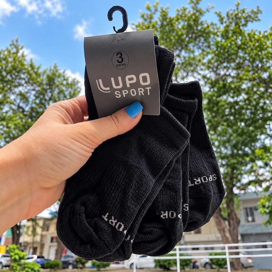 Kit 6 Pares Meias Soquete Invisível Lupo Algodão Unissex