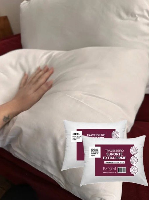 Kit 2 Travesseiro Antialérgico 50x70 Extra Firme Branco