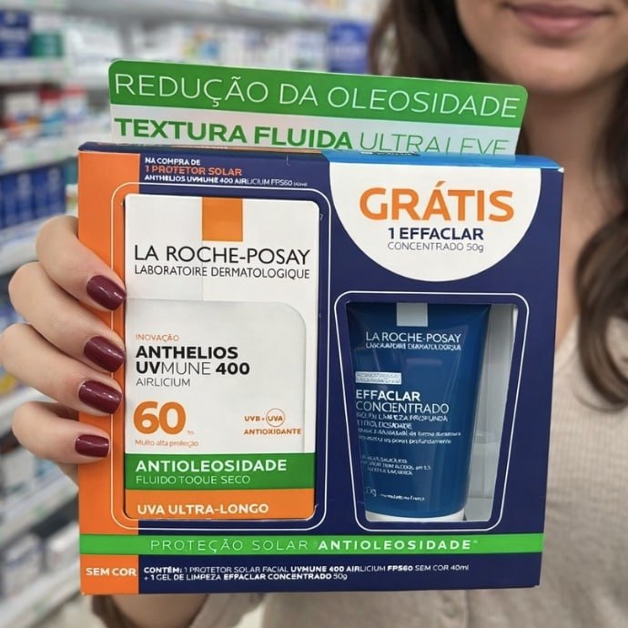 Kit De Cuidado Com A Pele La Roche-posay Proteção Solar Protetor E Gel Concentrado 2 Peças
