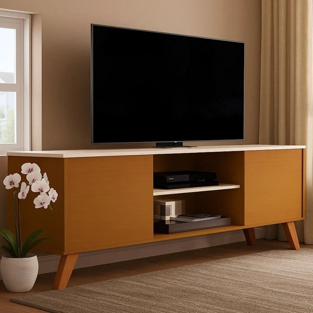 🤓Rack Sala Estante Tv 58 Polegadas Home Bancada Helena