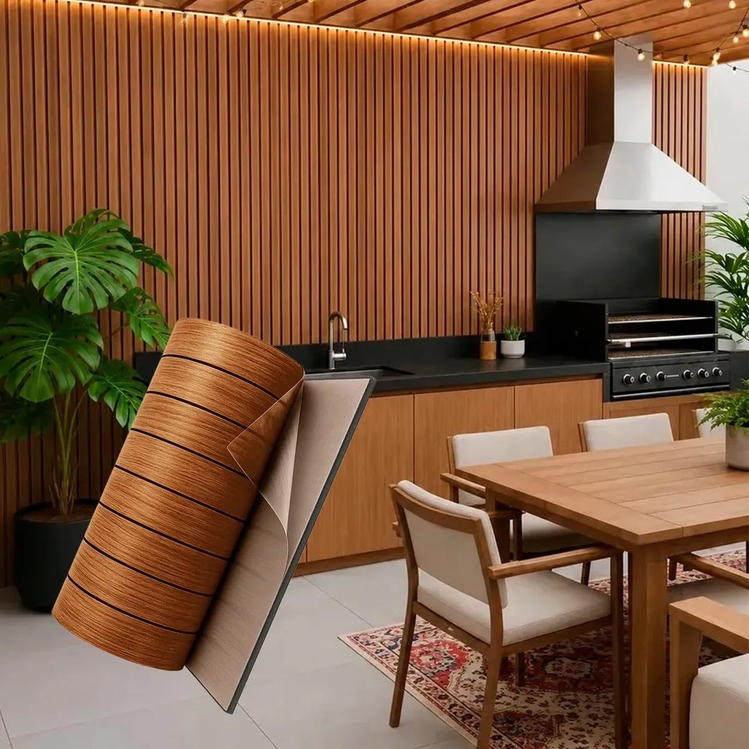 Painel Ripado Flexível Autocolante Parede Decorativo Adesivo - 4 cores