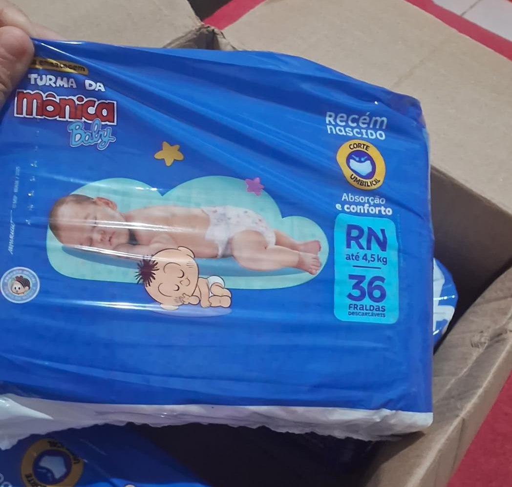 Pacote Fralda Turma da Mônica Baby Jumbo Tam. RN - 36 Unidades