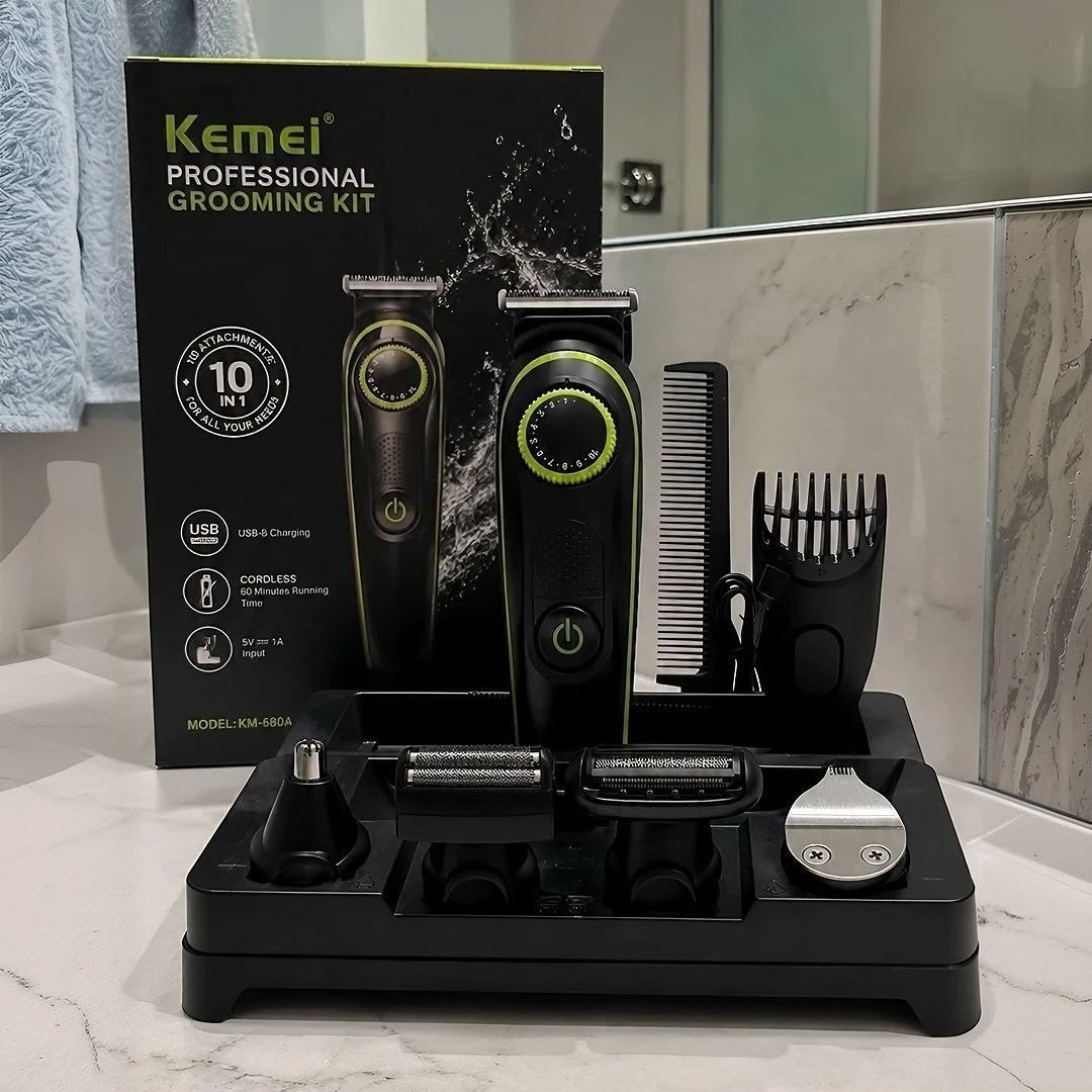 Máquina De Cortar Cabelo Fazer Barba Barbeador Acabamento Pelo B-Max Bmc036 5 Em 1 Cor Preto