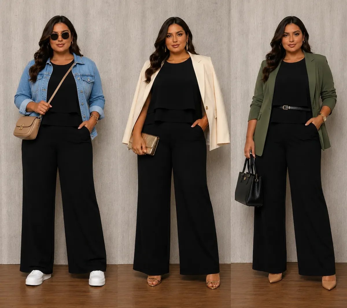 Conjunto Plus Size Calça E Blusa Feminino Alfaiataria Duna Tam. 46 ao 52 - 5 cores