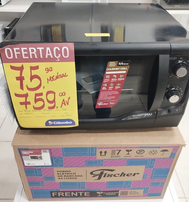 Forno Fischer Goumet Grill Autolimpante 44 Litros c/ Timer Preto - 220v