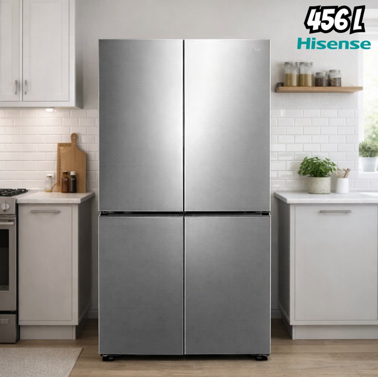 Refrigerador Multidoor Hisense Frost Free Inverter Dual Tech Cooling com 456 Litros Inox -...