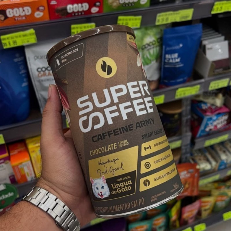 Supercoffee Língua De Gato - Economic Size (380g) - Caffeine Army Chocolate Ao Leite