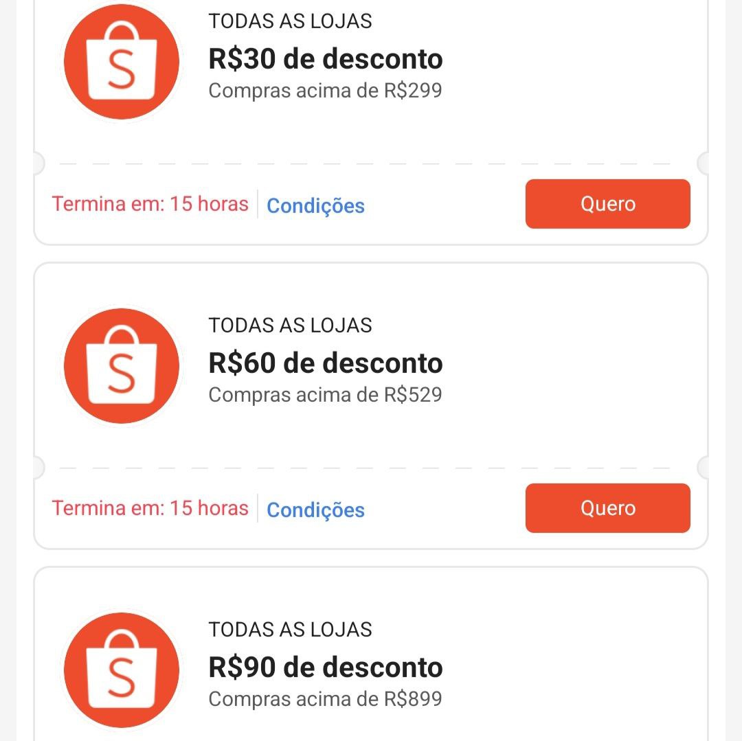 Cupons MEGA QUINTA - Shopee