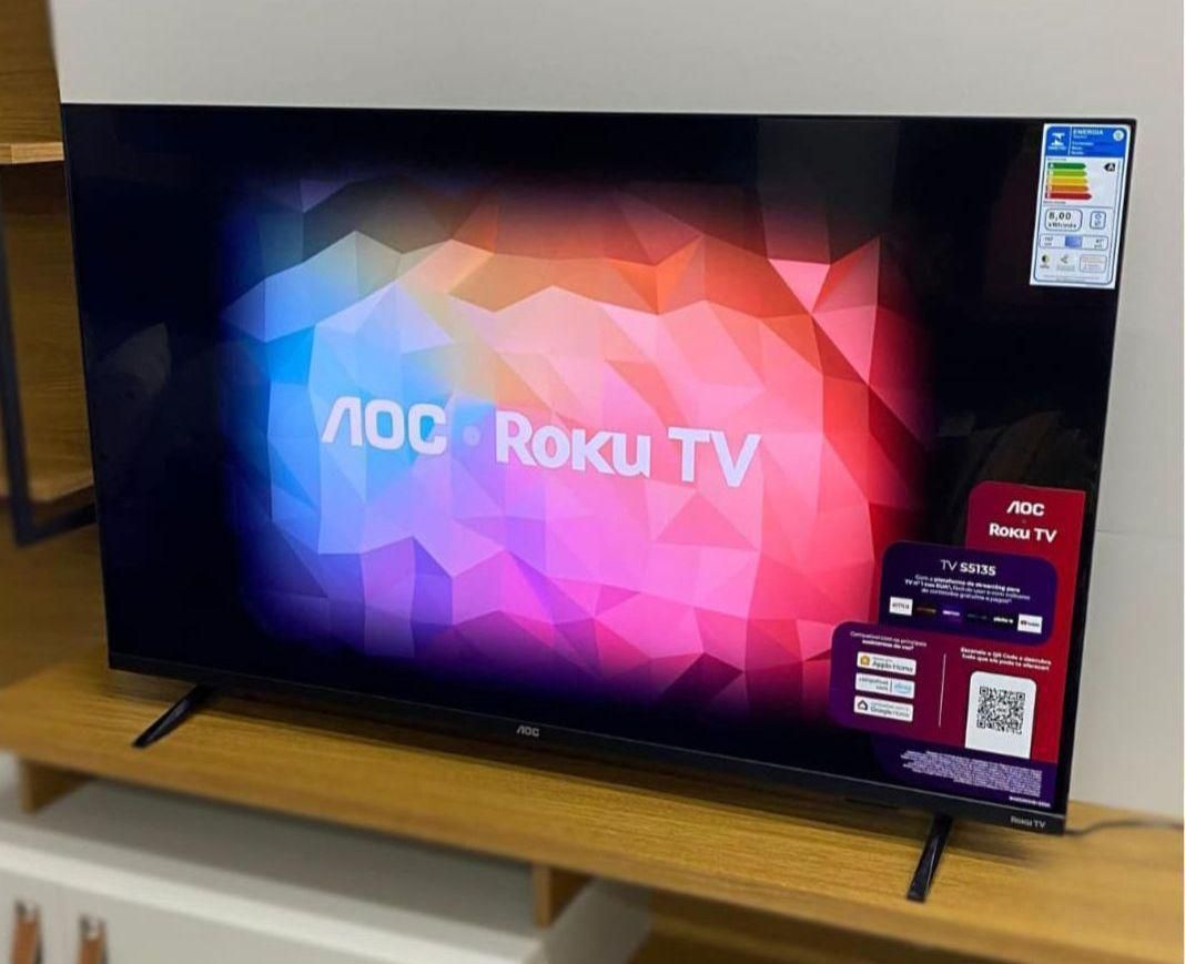 Smart TV 50" AOC 2025 4K DLED Roku TV HDMI Quad Core Google Assistente