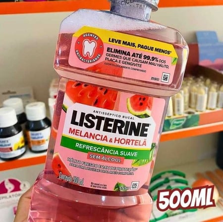 LISTERINE® Melancia & Hortelã Enxaguante Bucal Sem Álcool, 500mL