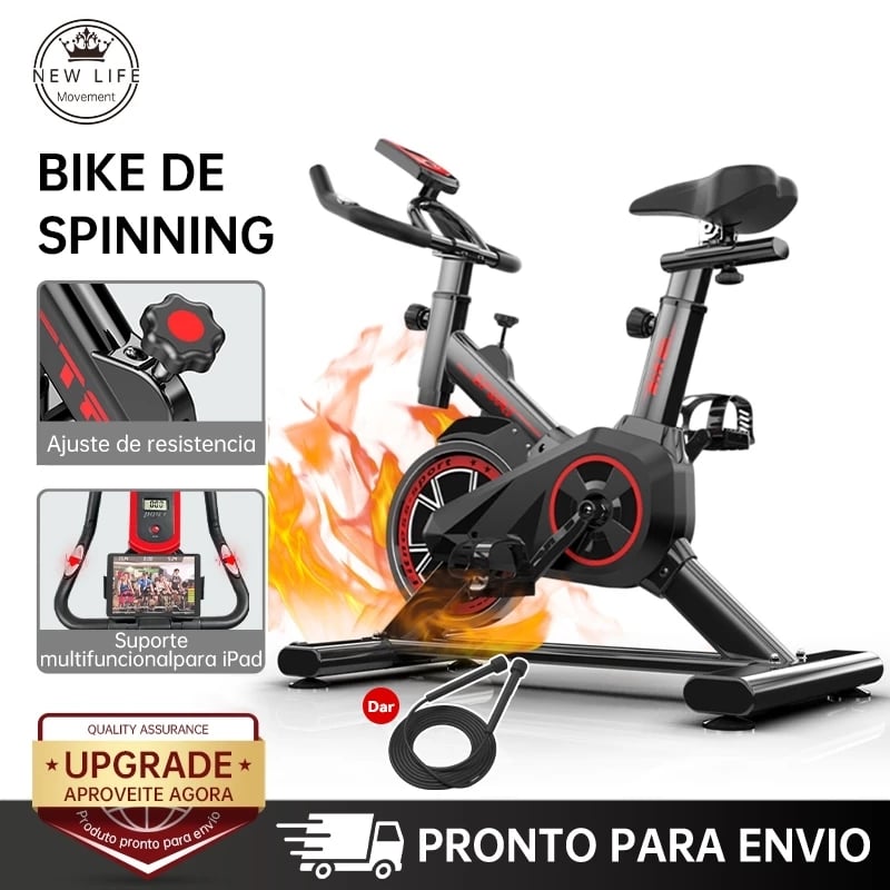 Bicicleta Spinning Ergométrica Para Exercícios Com Monitor Profissional Sport Suporta até ...
