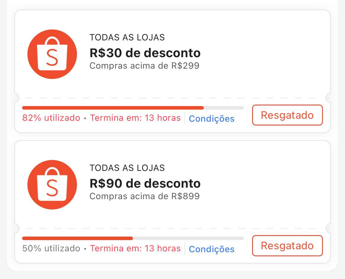 Cupons Shopee