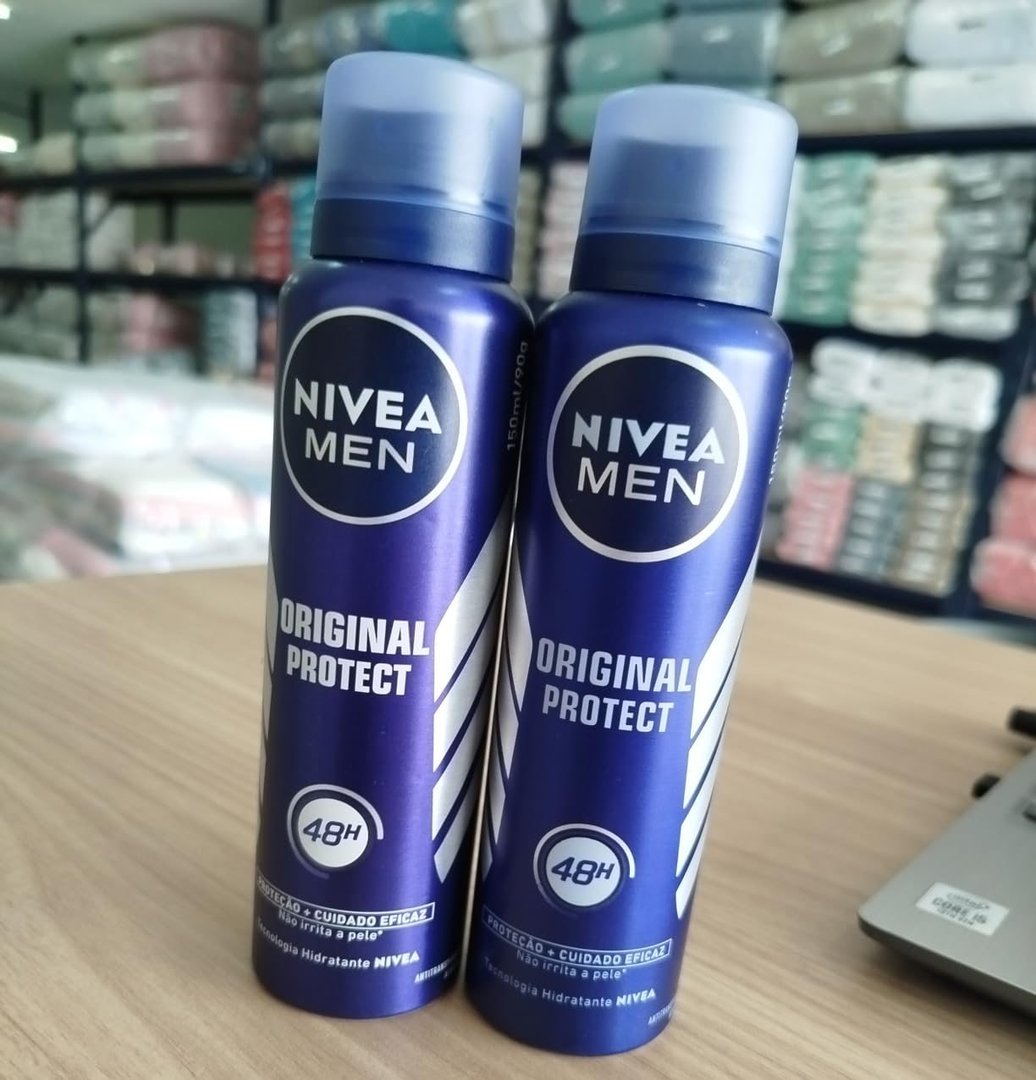 NIVEA MEN Kit Desodorante Antitranspirante Aerossol Original Protect 48h 150ml (2 unidades)