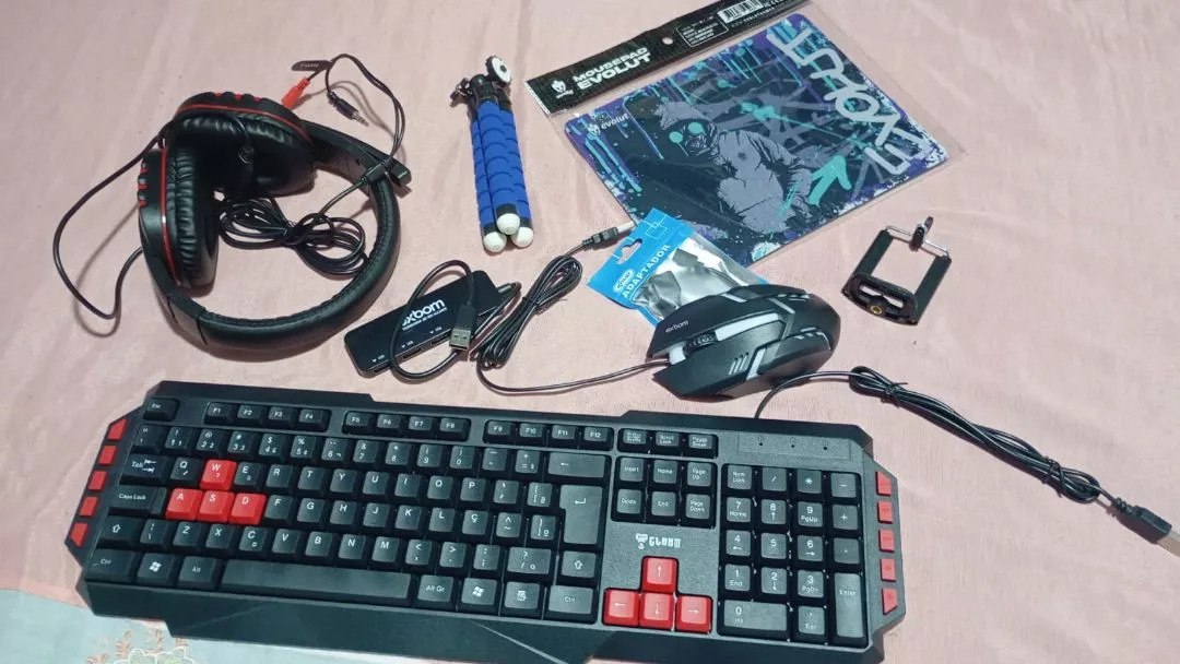 Kit Gamer Completo Celular com Headset, Teclado, Mouse e Hub USB | Tipo C ou V8