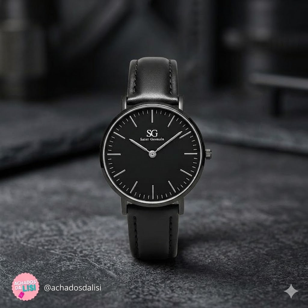 Relógio Masculino Saint Germain Murray Full Black De Couro Sintético Preto
