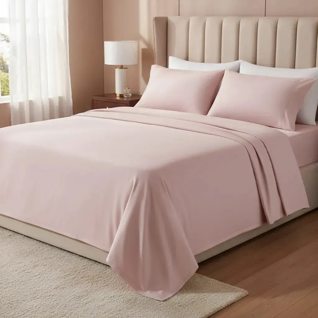 Jogo de cama Casal Lyor Saphira Rosa 300 fios - 4 peças