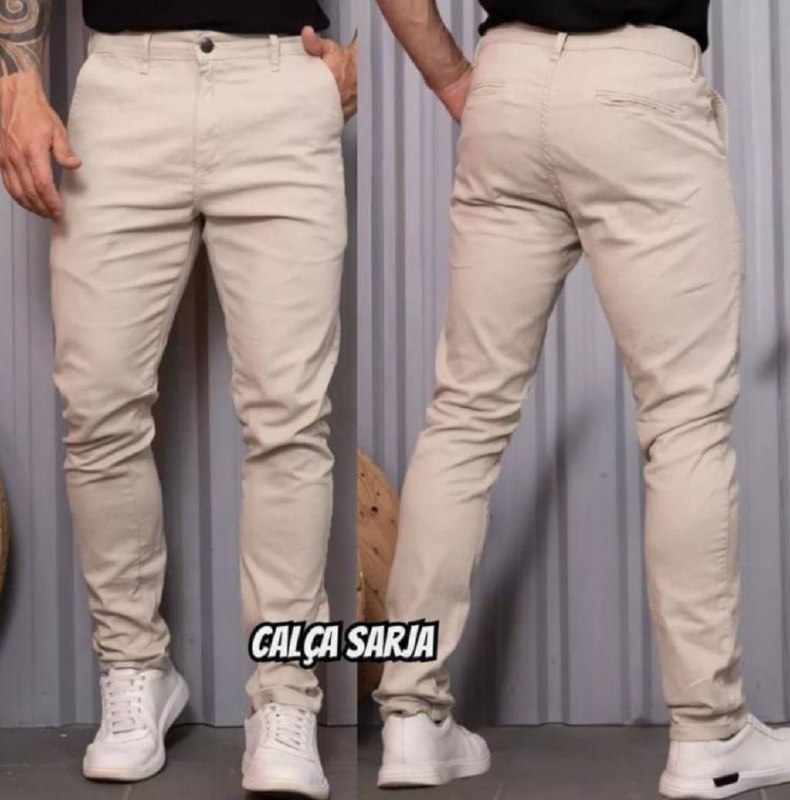Calça De Sarja Masculina Bolso Faca/embutido C/ Lycra