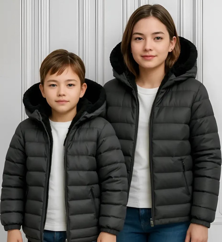 Jaqueta Infantil Juvenil Forrada Puffer Menina Menino Teen - Tam. 6 a 16 anos