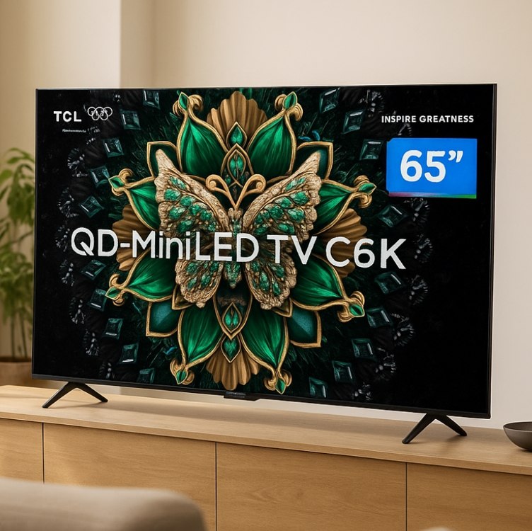 Smart TV TCL 65 Polegadas QLED Mini LED 4K C6K WiFi Bluetooth Google TV 4 HDMI 144Hz HDR10...