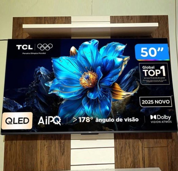 Smart TV 50" TCL 4K UHD QLED 50P7K Google TV AiPQ Google Assistente 3 HDMI