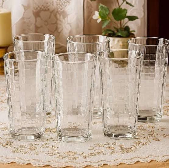 Jogo de Copos de Vidro 255ml 6 Peças Haus Concept Waffle
