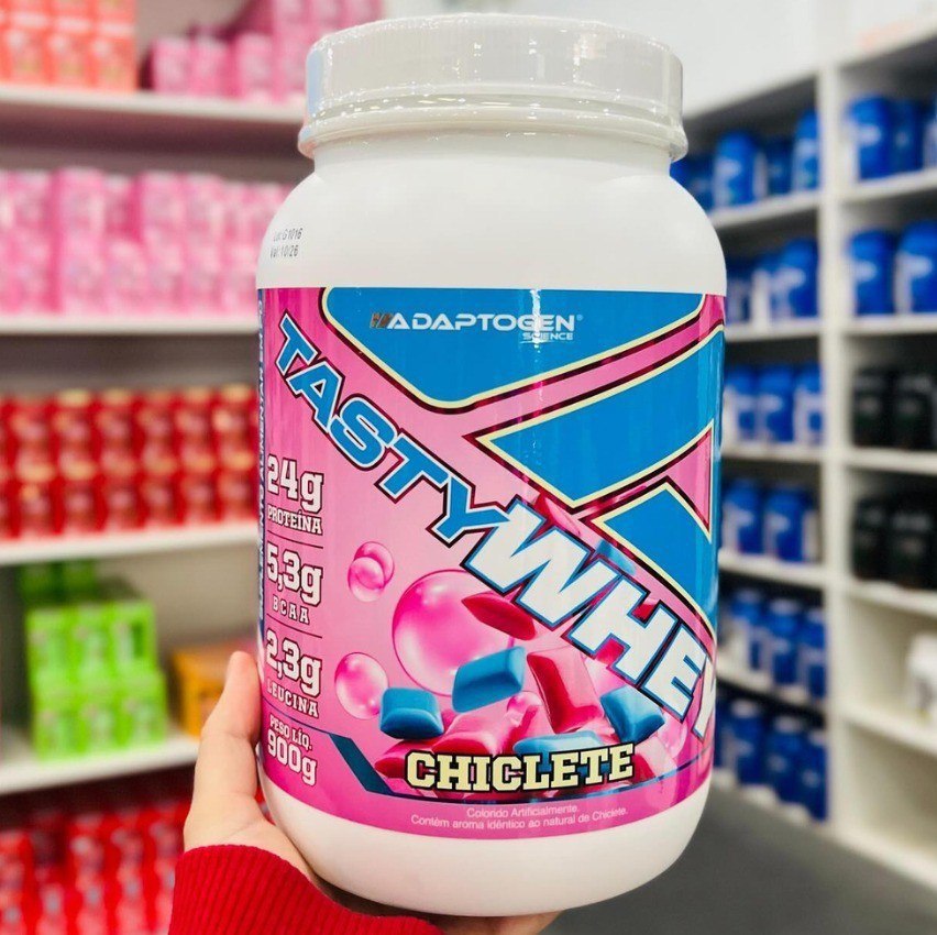 Tasty Whey 3w Gourmet Whey Protein Adaptogen Science Pote 900g Sabor Chiclete