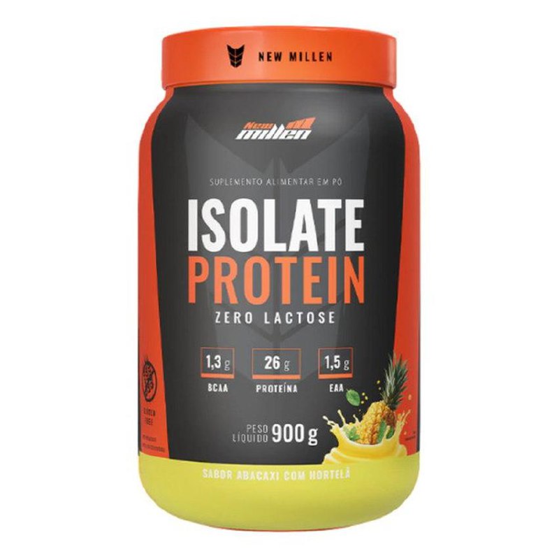 Whey Isolado New Millen Isolate Protein Pó 900g Pote Sabor Abacaxi Com Hortelã