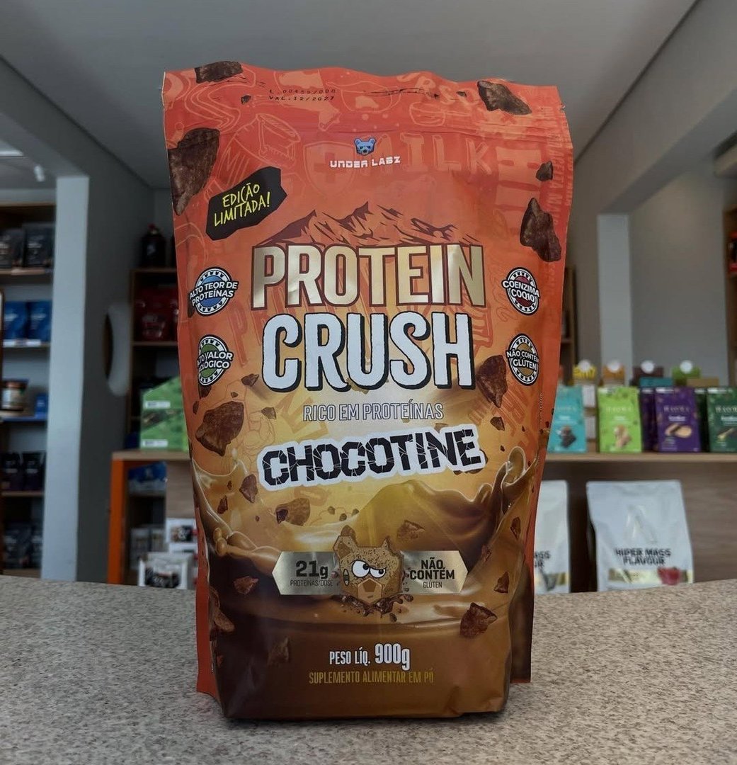 Whey Protein Crush 100% Concentrado Under Labz Coenzima Q10 Sabor Chocotine 900g