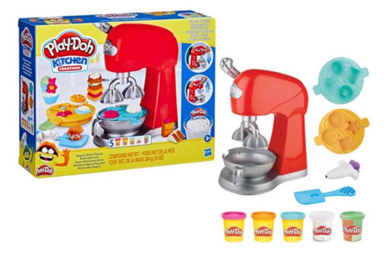 Kit Massinha 5 Potes E Kitchen Creations Misturador Play-doh