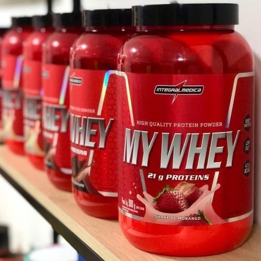 My Whey Shake De Morango Pote 900g Integralmédica Morango