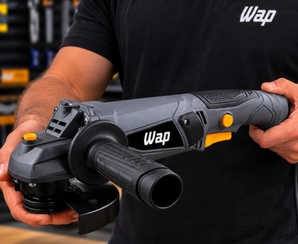 Esmerilhadeira Angular 5” WAP WF ES02 com Empunhadura Auxiliar 3 Posições Protetor de Disc...