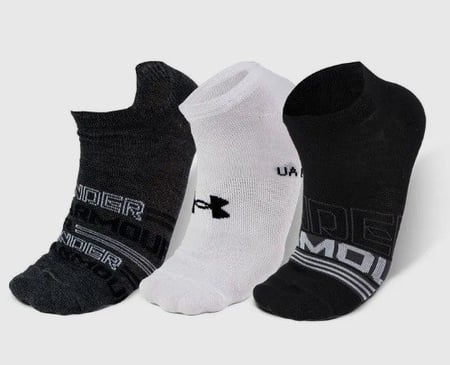 Meia Unissex Under Armour Essential Invisivel - Pacote com 3 pares