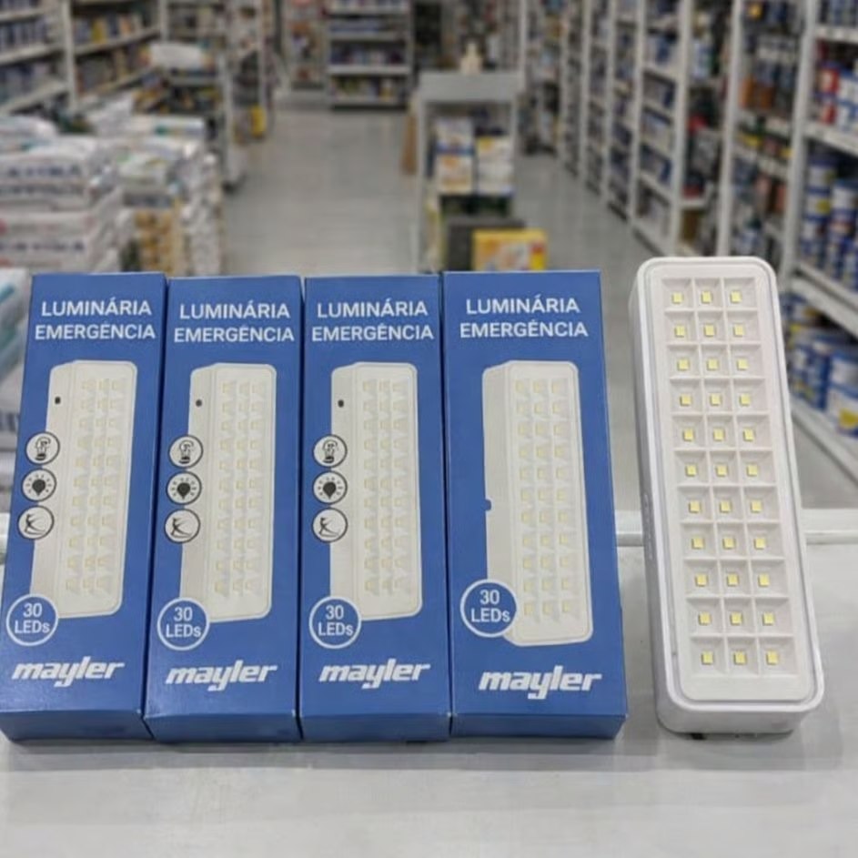 🤓Kit 5 Luminária De Emergência 30leds Bateria Recarregável Cor Branco Frio Roya
