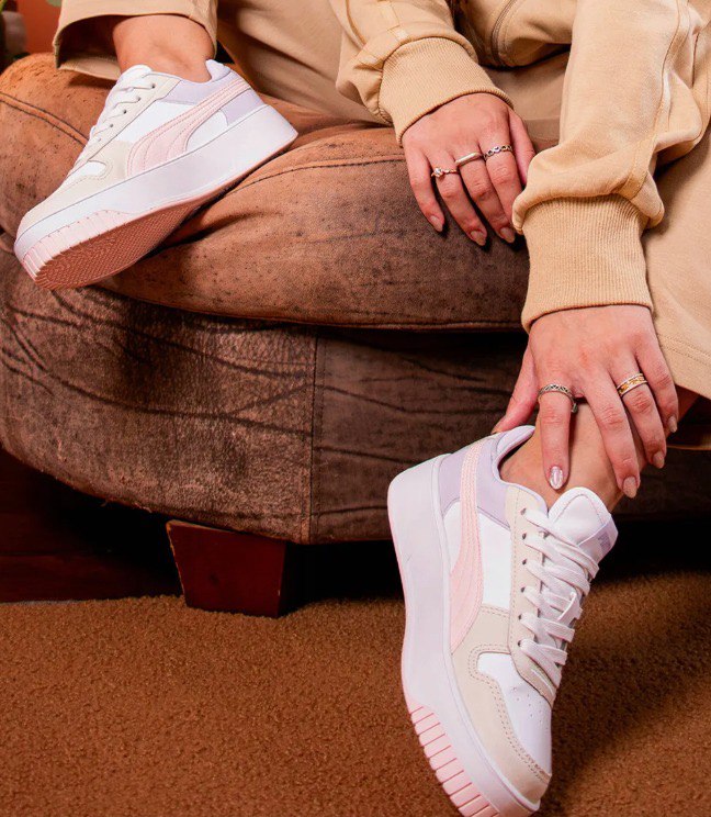 Tênis Carina Street Bdp Puma Branco Rosa E Roxo Liso 35 Br