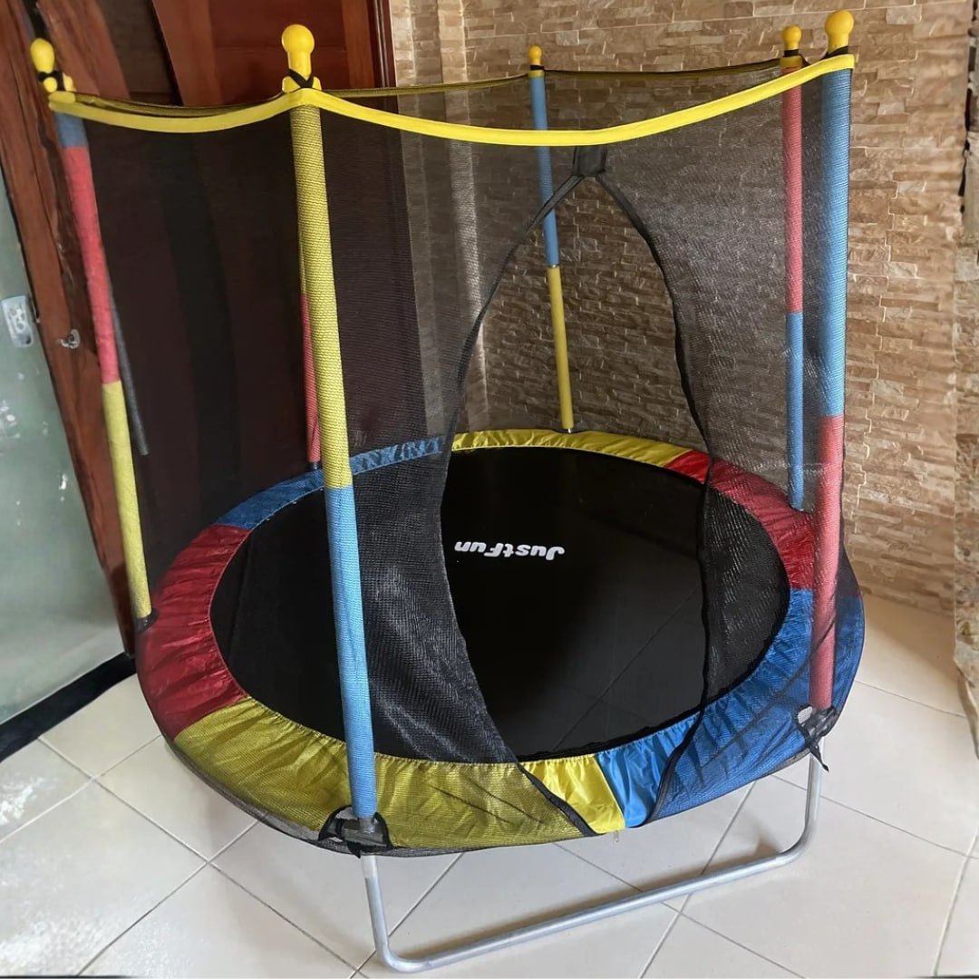 Justfun Cama Elástica Infantil Pula Pula Trampolim 1,80 M Colorida
