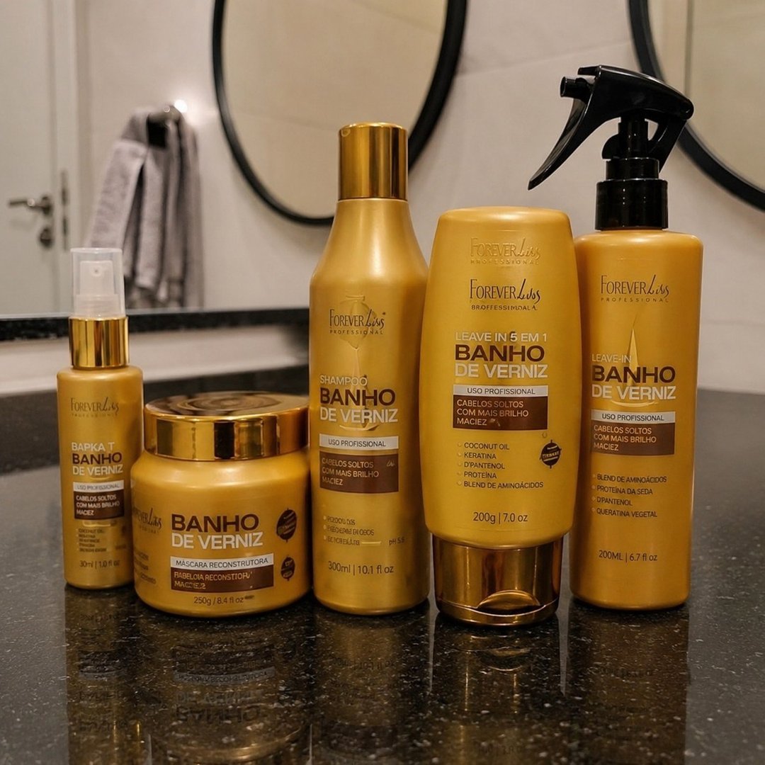 Kit Banho De Verniz Completo Brilho Extremo Forever Liss