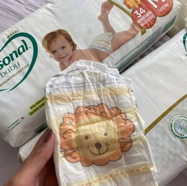 Personal 'Fralda Baby Premium Protection M Com 34 Unidades