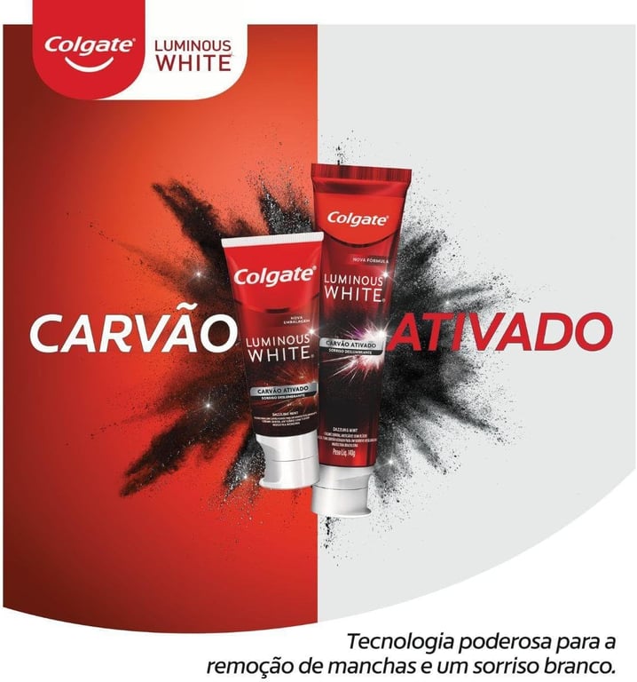 A solução para dentes mais brancos está aqui: Colgate Luminous Wh...
