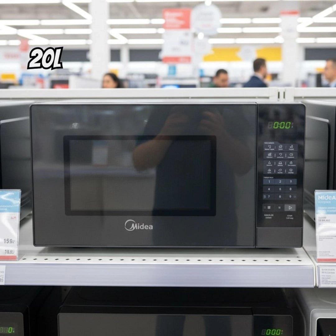 Forno Micro-ondas 20L Prata Espelhado Midea 220V ‎MRAE22