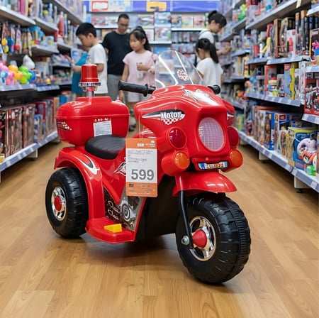 Motocicleta Moto Elétrica Infantil Luz Sirene Polícia E Baú - Brinqkids